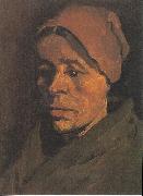 Vincent Van Gogh Head of a Peasant Woman with a brownish hood Spain oil painting artist